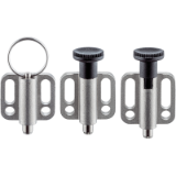 EH 22110. Index Plungers with mounting flange, horizontal, stainless steel