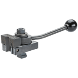 EH 23210. - Down-Hold Clamps with cranked clamping lever / with V-clamping jaw, clamping to the left